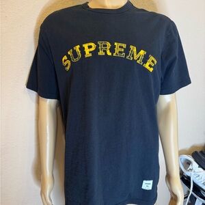 Supreme Black Tee with Yellow Lettering